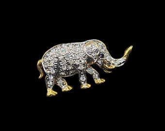 Broche Éléphant Vintage Signée AGATHA PARIS - Dorée - Très Bon État