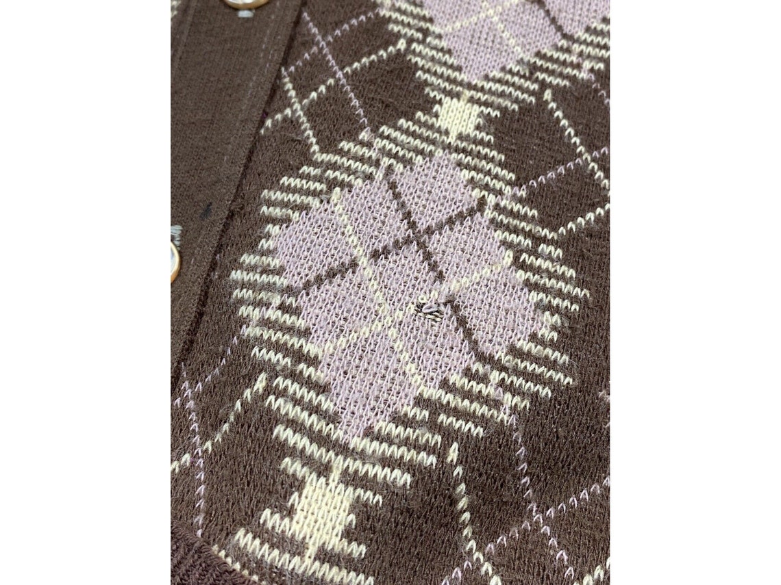 Vintage 1970'S Jantzen knit cardigan, made in the USA, size L, men's unclear brown type Vintage Second Hand