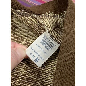 Vintage 1980'S Jantzen knit cardigan, made in the USA, size M, men's polyester brown type Vintage Second Hand