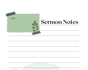 Printable Sermon Notes Template Lavender - Etsy