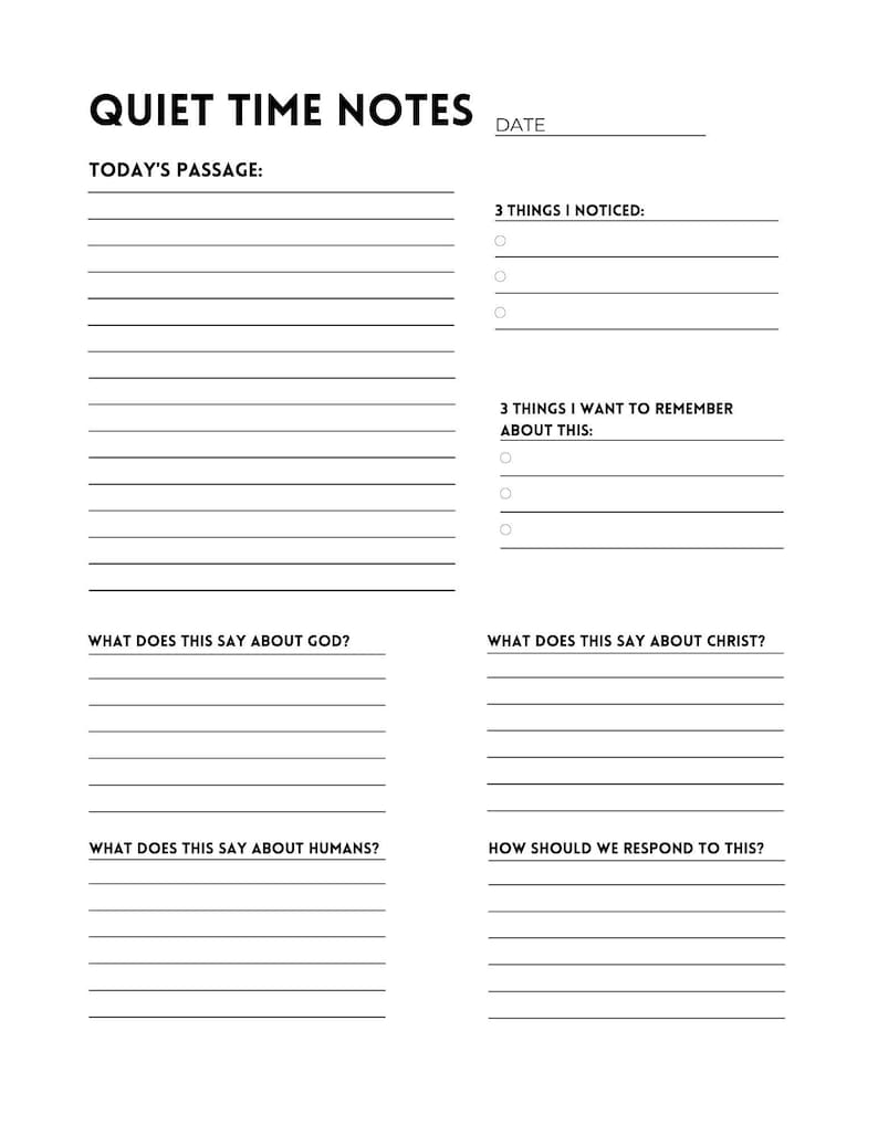 Printable Bible Study Note Template Etsy Printable Bible Study Note Template Etsy