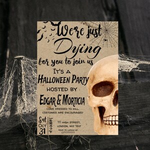 Vintage Halloween Invitation Template, Instant Download, Halloween Party Invitation, Printable Halloween Invite for Adults, Digital Download