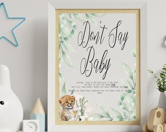 Momosa Bar Sign Greenery Baby Cheetah Baby Shower, Wild One Baby Shower Mimosa Bar Sign, Greenery Safari Animals Baby Shower • BCBS