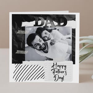 Tarjeta personalizada para el Día del Padre con foto / Tarjeta personalizada para papá de hija o hijo / Regalo imprimible para el Día del Padre / Plantilla editable