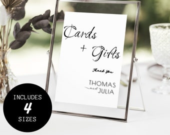 Modern Cards and Gifts Wedding Sign Template, Tabletop Cards & Gifts Sign, Wedding Reception Cards and Gifts Sign Bridal Shower Sign