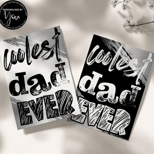 Personalised Coolest Dad Ever Father&#39;s Day Card | Funny Printable Card for Dad | Editable Template |   Editable DIY Instant Digital Download