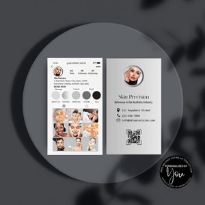 Instagram Business Card, Editable Esthetician Templates, Business Card Template, Skincare Template, QR Code Business Card, Small Business