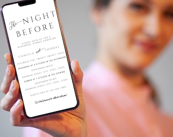 Electronic Rehearsal Dinner Invitation Template,Text Message Wedding Rehearsal Dinner Invitation, The Night Before Invitation Evite #Camilla