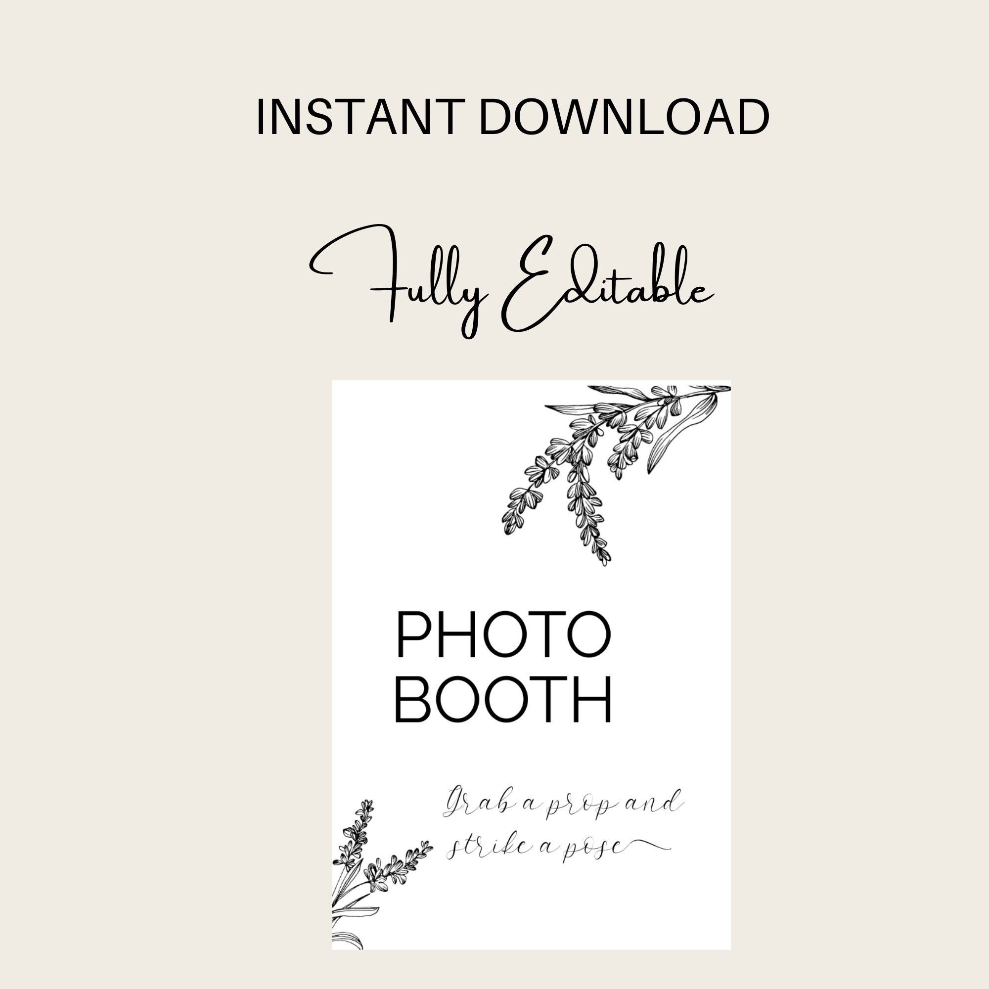 Photo Booth Sign, Photo Booth Sign Printable, Wedding Photo Booth Sign ...