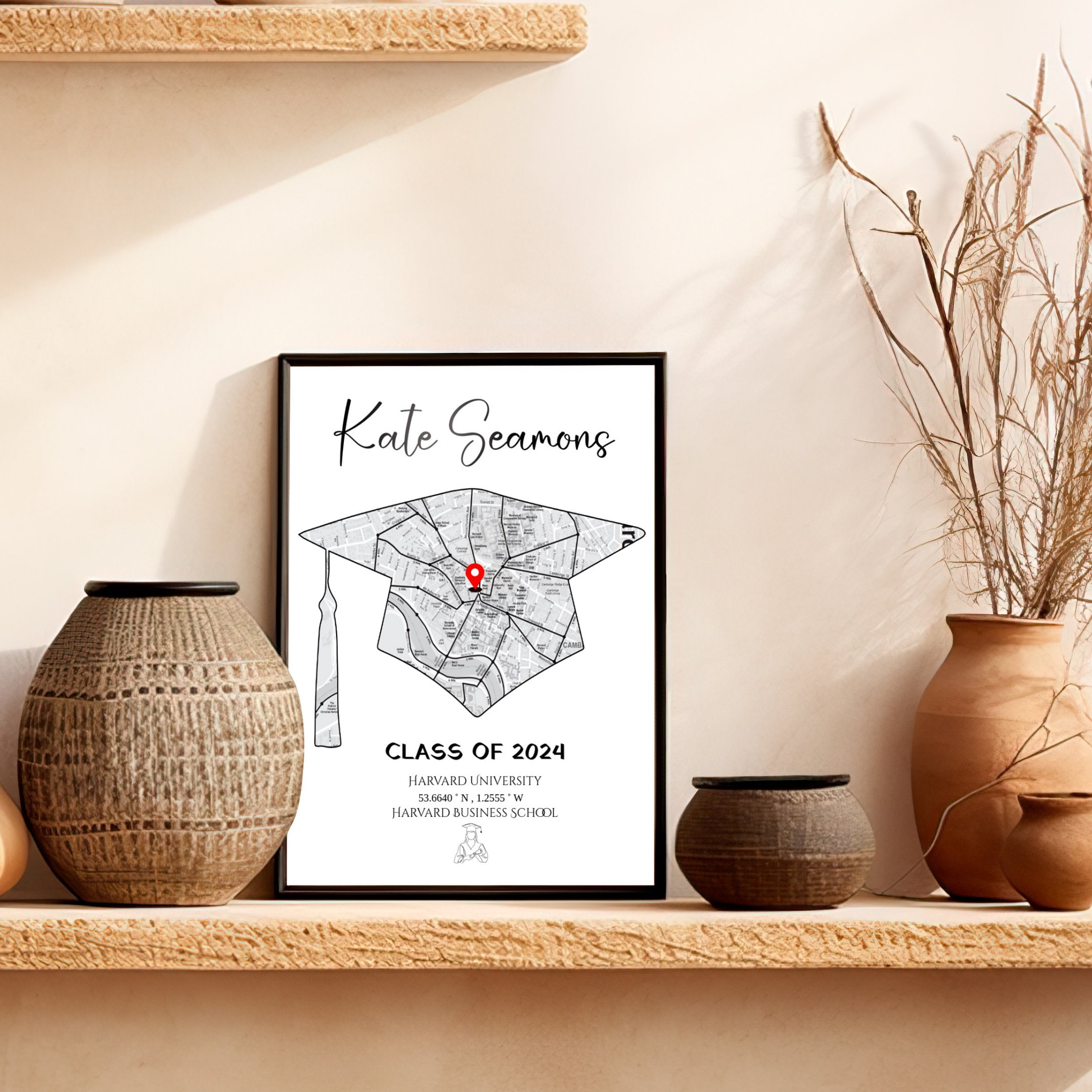 Custom Graduation Print Map Gift, Uni Wall Art, Graduation Gifts for ...