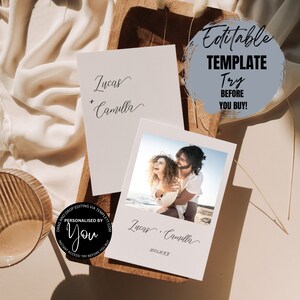 Minimalist Wedding Invitation Template | Editable Minimalist Wedding Invite | Modern Wedding Invite | Photo Wedding Invitation