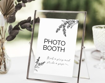 Photo Booth sign, Photo Booth Sign Printable, Wedding Photo Booth Sign, Minimalist Wedding Sign, Editable Table Top Sign Instant DIY