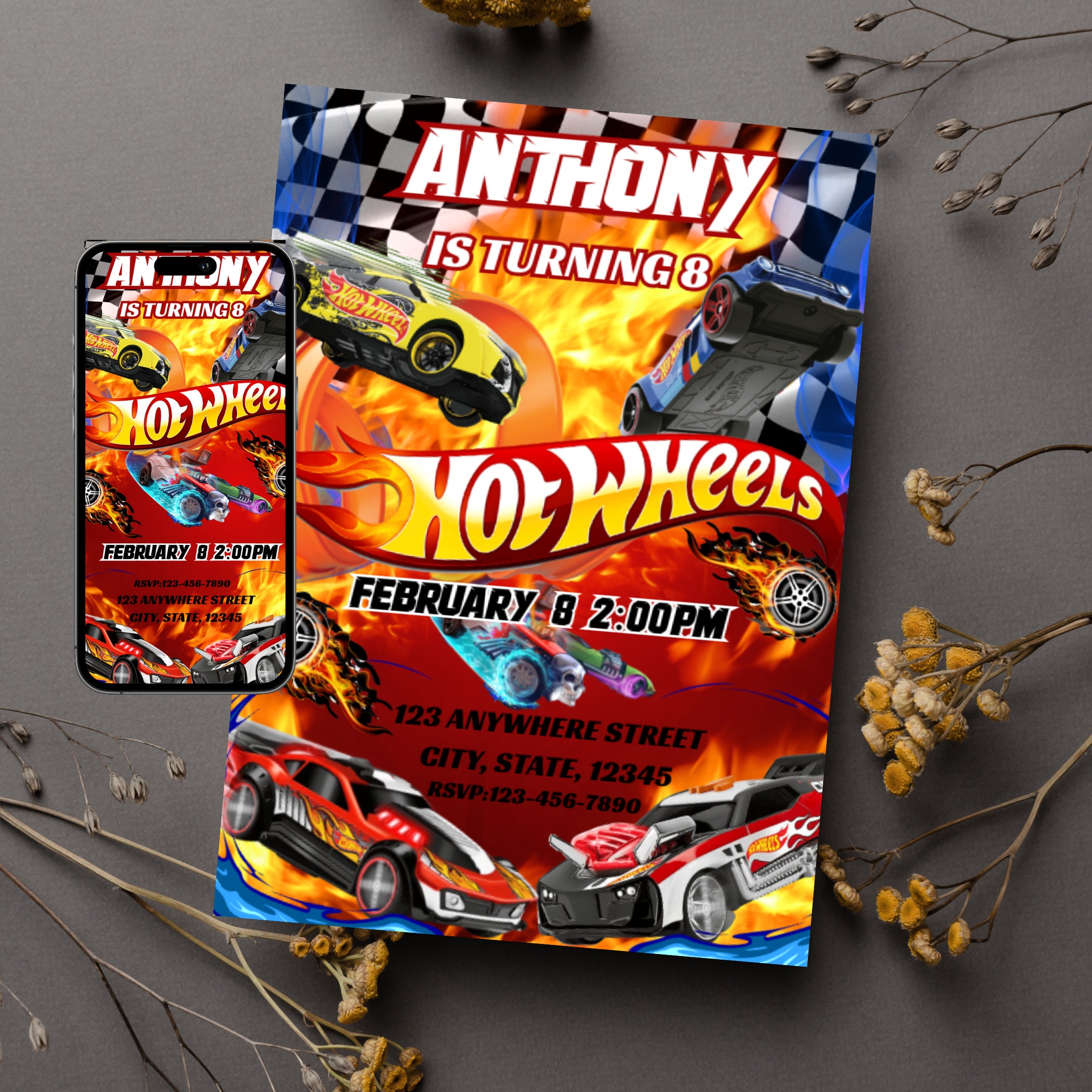 editable-hot-cars-birthday-invitation-wheels-birthday-etsy