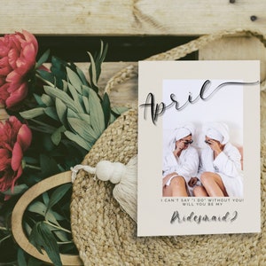 Will You Be My Bridesmaid | Bridesmaid Photo Card | Photo Bridesmaid Proposal | Modern Minimalist Wedding | Boho Bridesmaid Proposal