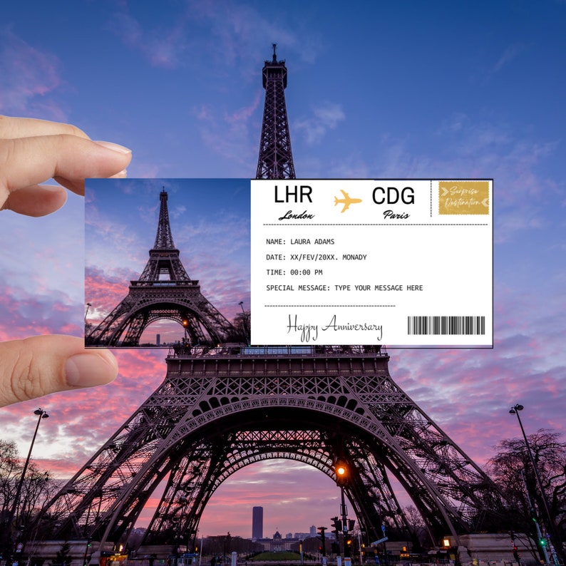 Editable Boarding Ticket Template, Surprise Airline Gift, Surprise ...