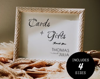 Modern Cards and Gifts Wedding Sign Template, Tabletop Cards & Gifts Sign, Wedding Reception Cards and Gifts Sign Bridal Shower Sign