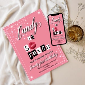 Invitación de fiesta de chicas malas, invitación de cumpleaños de chicas malas, invitación de cumpleaños editable, fiesta de cumpleaños de niña fiesta rosa de chicas malas