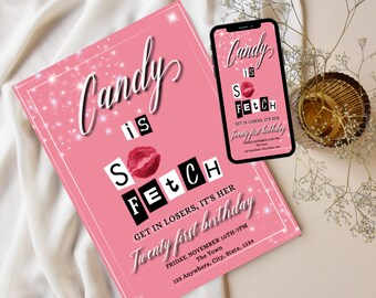 Mean Girls Party Invitation, Mean Girls Birthday Invitation, Editable Birthday Invitation,  Girl Birthday party Girl pink party Mean Girls