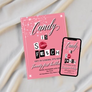 Invitación de fiesta de chicas malas, invitación de cumpleaños de chicas malas, invitación de cumpleaños editable, fiesta de cumpleaños de niña fiesta rosa de chicas malas