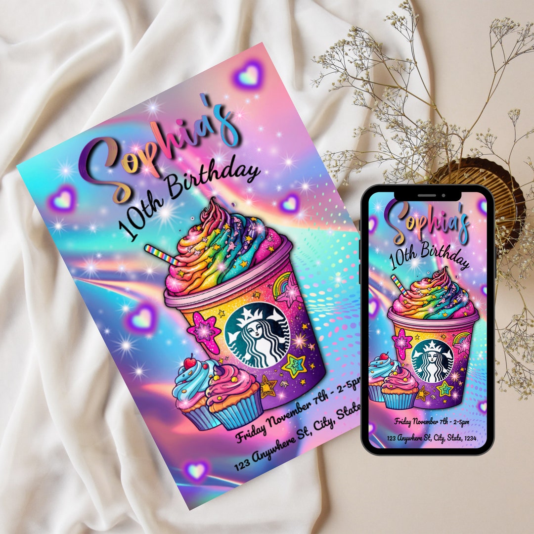 Coffee Rave Invite Coffee Birthday Invitation, Latte of Fun, Frappe Birthday, Coffee ...