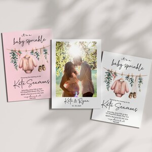 EDITABLE Baby Girl Sprinkle Invitation, Baby Sprinkle Invite, Girl Sprinkle Invitation, Girl Baby Clothes Shower, Boho Baby, Template #PBG