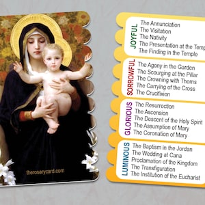 The Virgin of the Lilies Rosary Card
