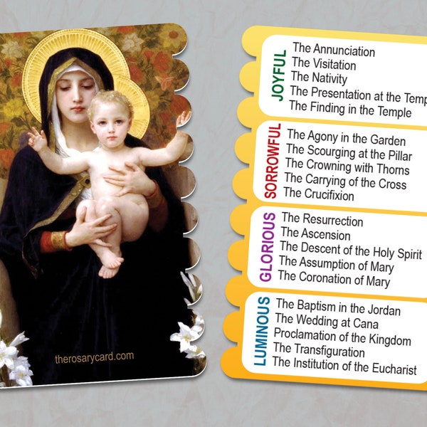 The Virgin of the Lilies Rosary Card