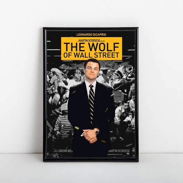 Wolf Of Wall Street Poster Einzigartiger Druck | Wandkunst | Stilisierter Jordan Belfort Film