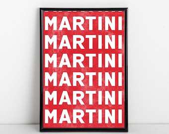 Trendy Martini Print | Trendy Cocktail Print | Cocktail Kitchen Print | Retro Poster | Wall Art