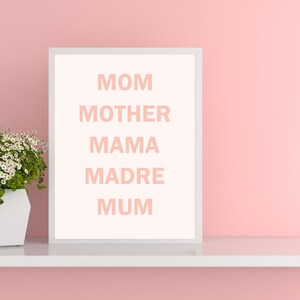 Mothers Day Wall Art | Mothers Day Poster Gift | Mothers Day Wall Decor | Gift For Mom | Mum Gift
