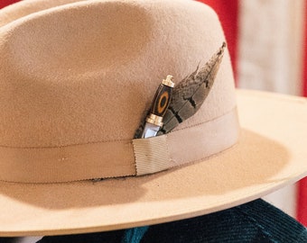 Unique Hat Knife ||  Custom Hat Accessory || Wooden Handle with Steel Blade - 3&quot; Total || Customizable || Unique Gift Idea || Laser Engrave