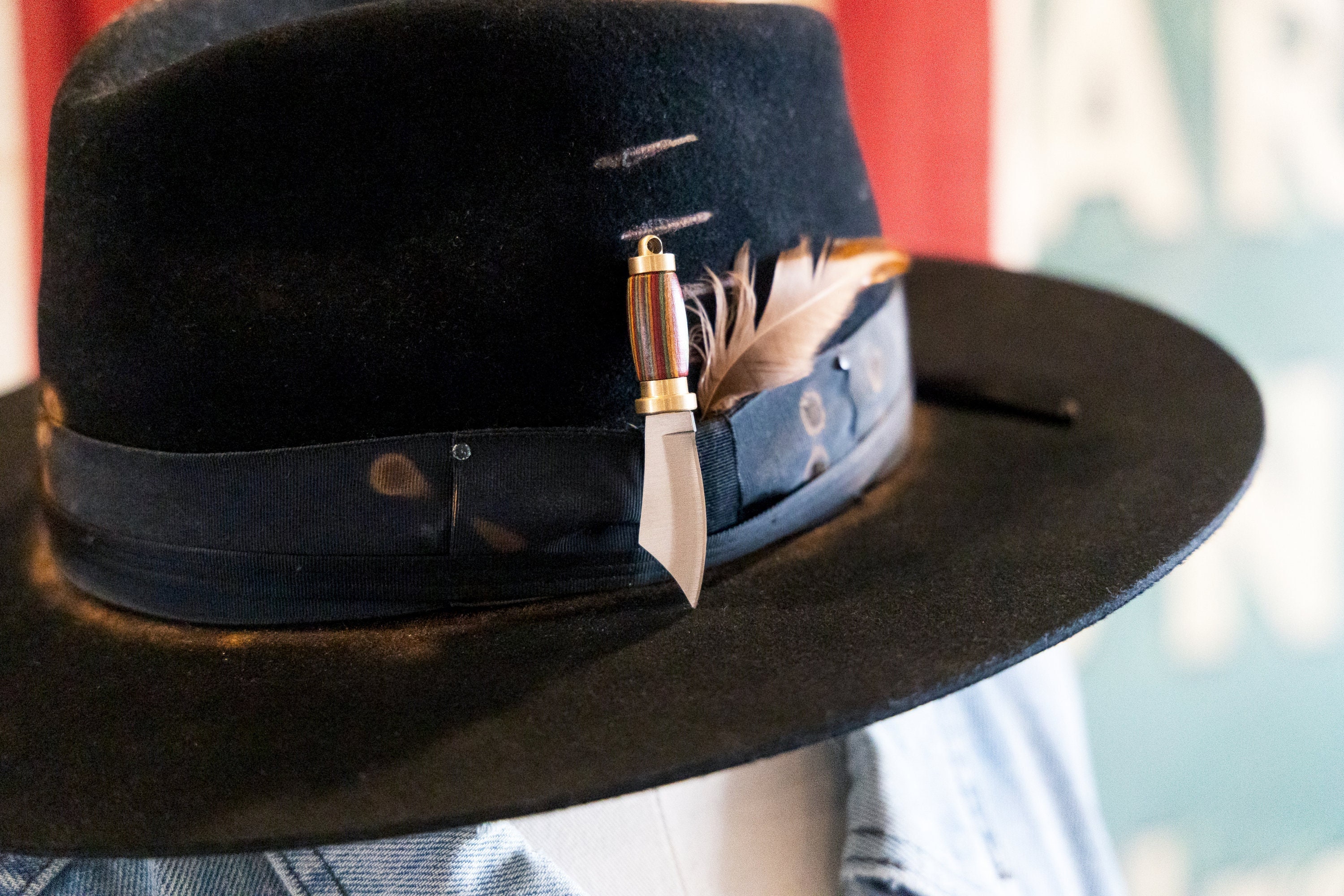 Customised Fedora Hat , Removable Brooch And Silk Headband Boho Western Wedding Floral Hat Band Only Blush 952p – The  main image 4