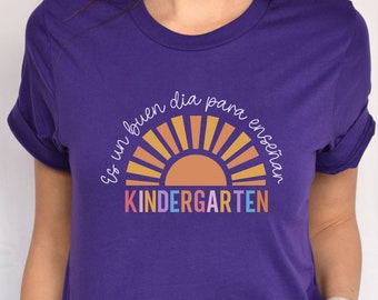Maestra Kindergarten, Maestra De Kinder, Camiseta Personalizado,  Maestra Bilingue, K Is For Kinder, Kindergarten T shirt, ESL Teacher