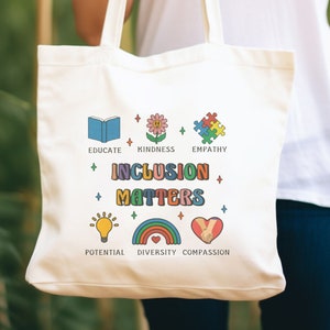 Inclusion Matters, Autism Awareness Tote, Autism Awareness Gifts, Inclusion Tote Bag, Inspirational Tote Bag, Neurodiversity Tote Bag