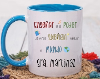 11oz, Tazas Personalizada, Maestra Gifts, Taza De Café, Maestra Español, Maestra Bilingue, Regalos Personalizados, Vasos Personalizados