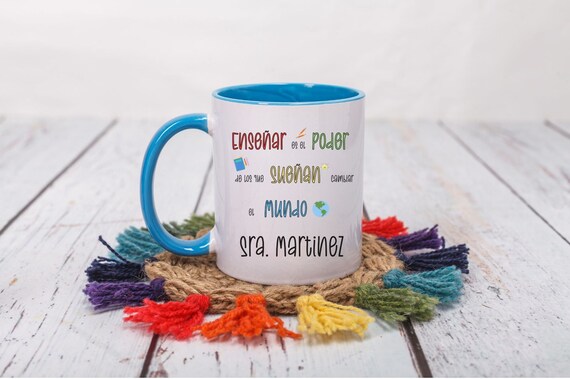 11oz, Tazas Personalizada, Maestra Gifts, Taza De Café, Maestra Español,  Maestra Bilingue, Regalos Personalizados, Vasos Personalizados 