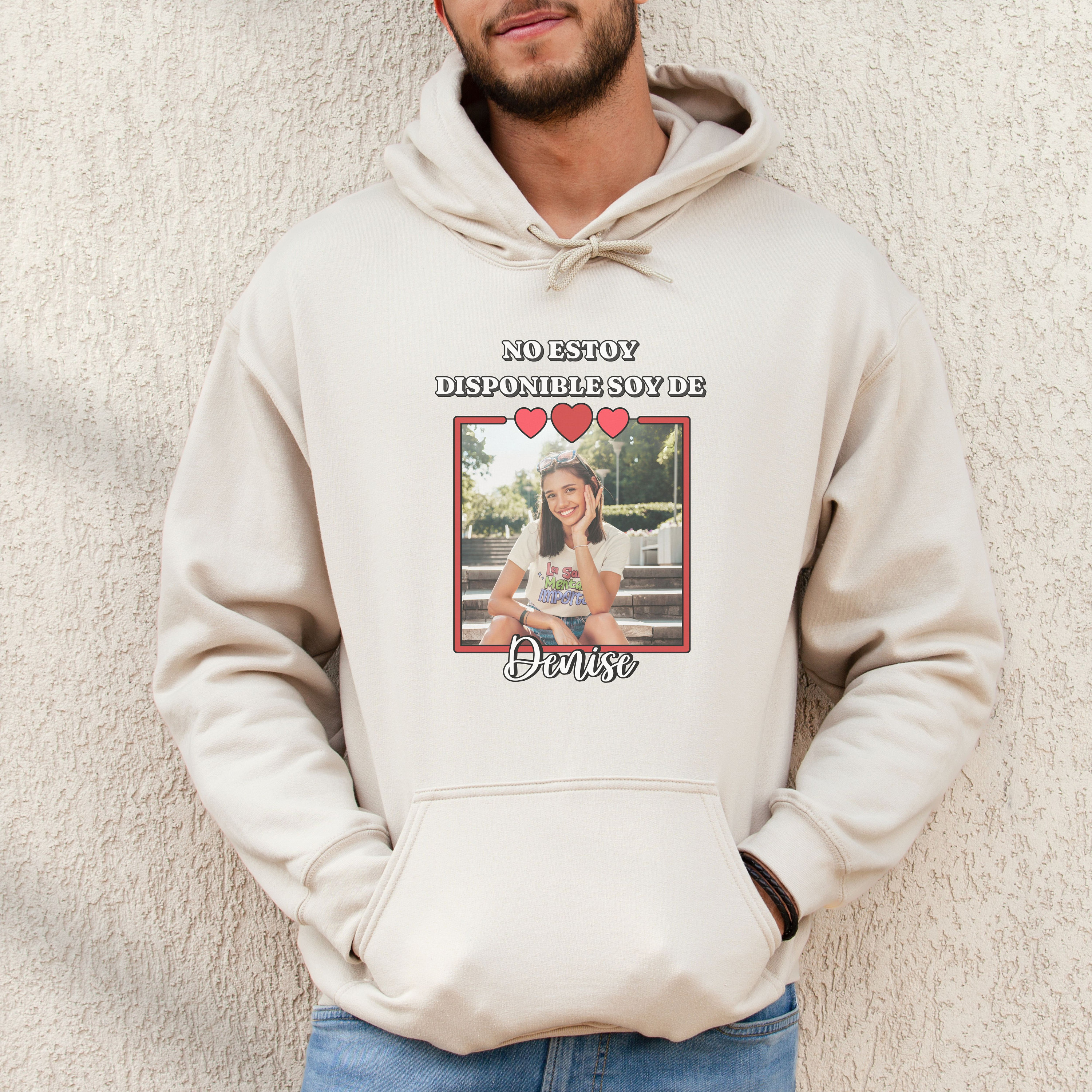 Felpa con cappuccio da donna Cuore e nome personalizzato
