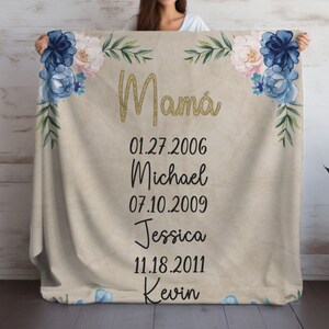 Mothers Day Blanket, Personalized Mom Blanket, Personalized Mother&#39;s Day, Feliz Dia De La Madre, Regalo Para Dia De Las Madres, Mothers Day