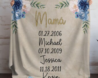 Mothers Day Blanket, Personalized Mom Blanket, Personalized Mother's Day, Feliz Dia De La Madre, Regalo Para Dia De Las Madres, Mothers Day