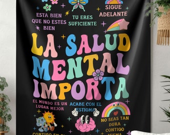 La Salud Mental Importa, Mental Health Tapestry, Mental Health Matters, Classroom Tapestry, Classroom Decor, ESL Teacher Gift, Tapiz