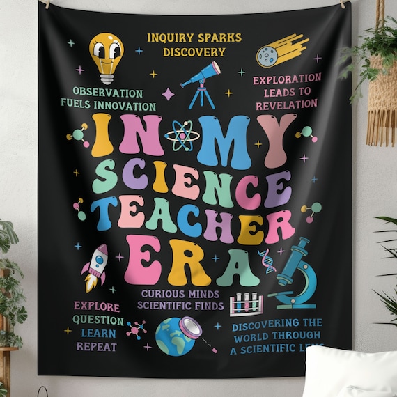 In My Science Teacher Era Science Teacher Tapestry Gift for Science Teacher Science Lover Gift Best Science Teacher Science Tapestry Etsy