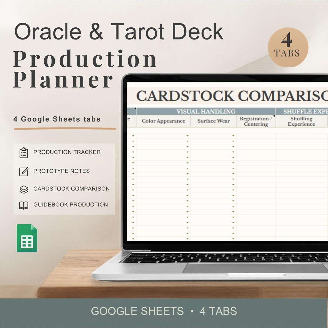 Oracle & Tarot Deck Production Planner, Tarot Deck Creator Tool, Google ...