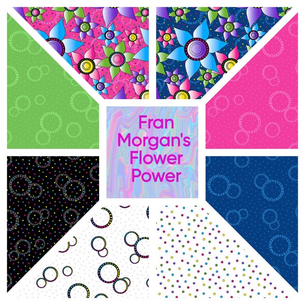 Blank Quilting Flower Power By Fran Morgan 100% Cotton