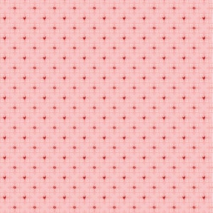 Puede incluir: Un fondo rosa con un patr&oacute;n repetitivo de flores estilizadas blancas y rojas. Las flores est&aacute;n dispuestas en forma de diamante.