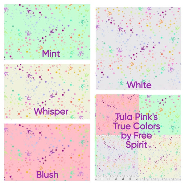 Tula Pink True Colors - Fairy Dust - Free Spirit Fabrics 100% Cotton in 4 colors