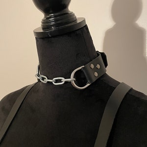 Collar - Leather and Chain