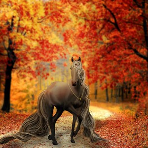 fall decor, painting, horse