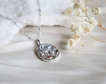 Unique galaxy necklace. Moon, star, cosmic jewellery. Christmas gifts for her.