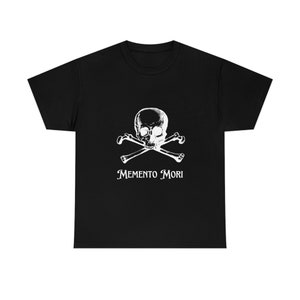 Memento Mori Skull and Crossbones Masonic Unisex Heavy Cotton Tee