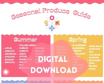 Seasonal Produce Guide Digital Download